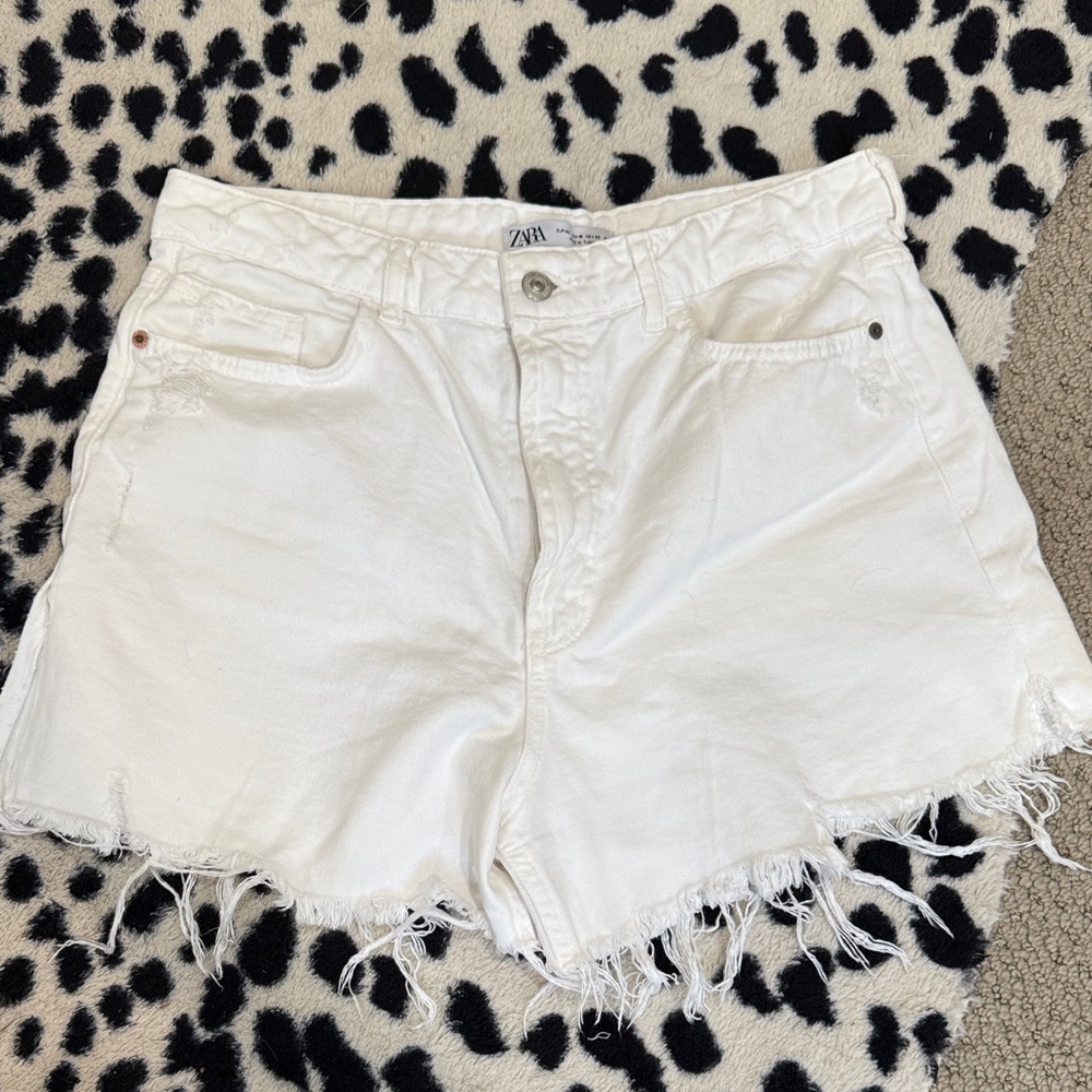 Zara White Jean Shorts
